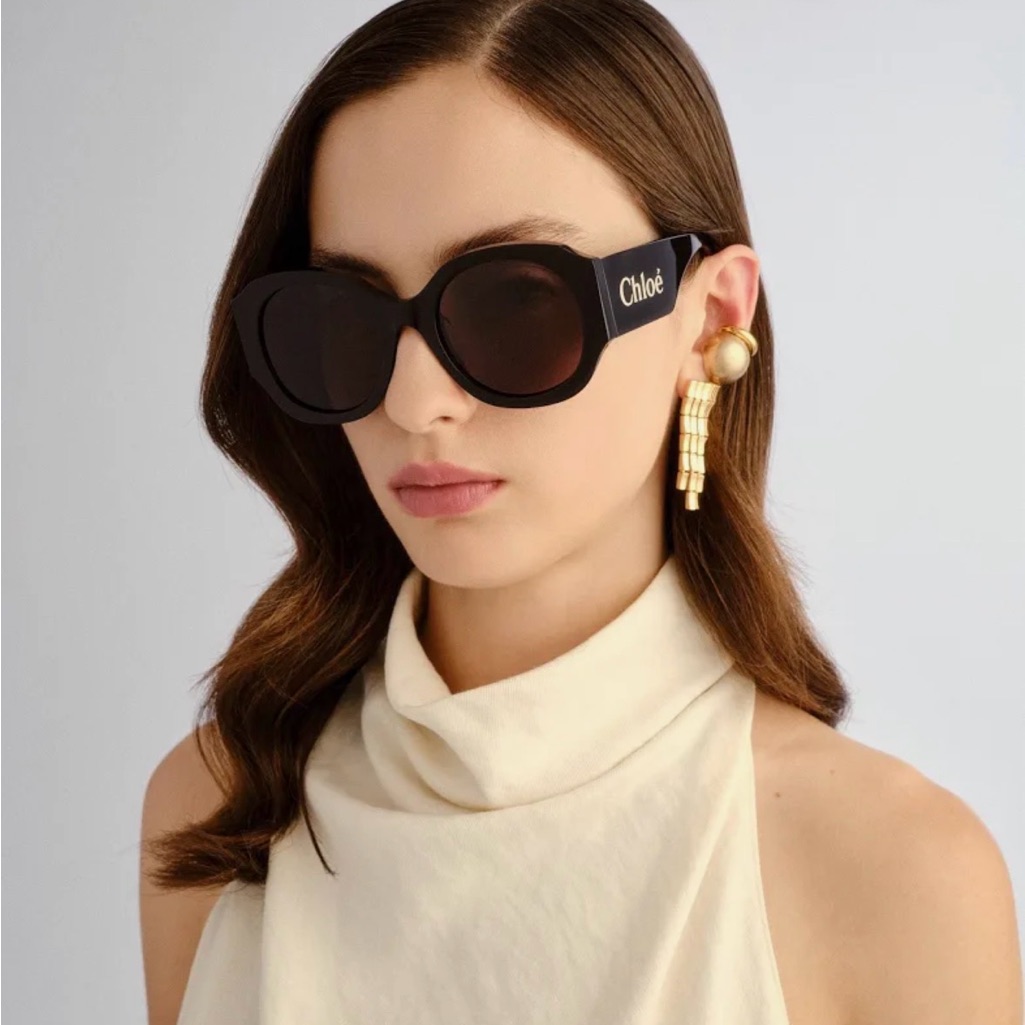 Chloe Black Sunglasses With Gray Lenses